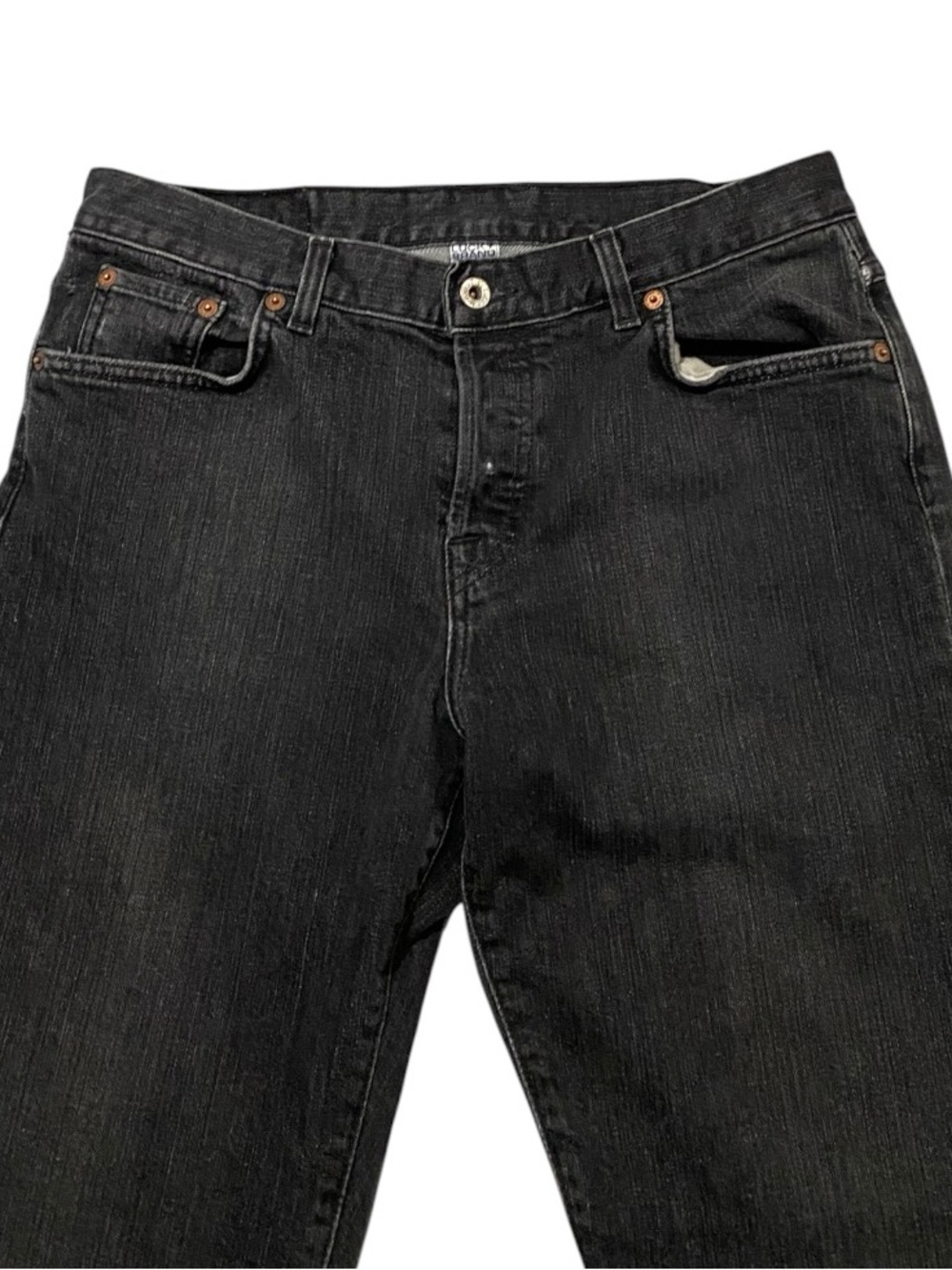 Lucky Brand Easy Rider Black Bootcut Jeans 6/28 Button Fly Vintage Y2K USA Made - Picture 4 of 11